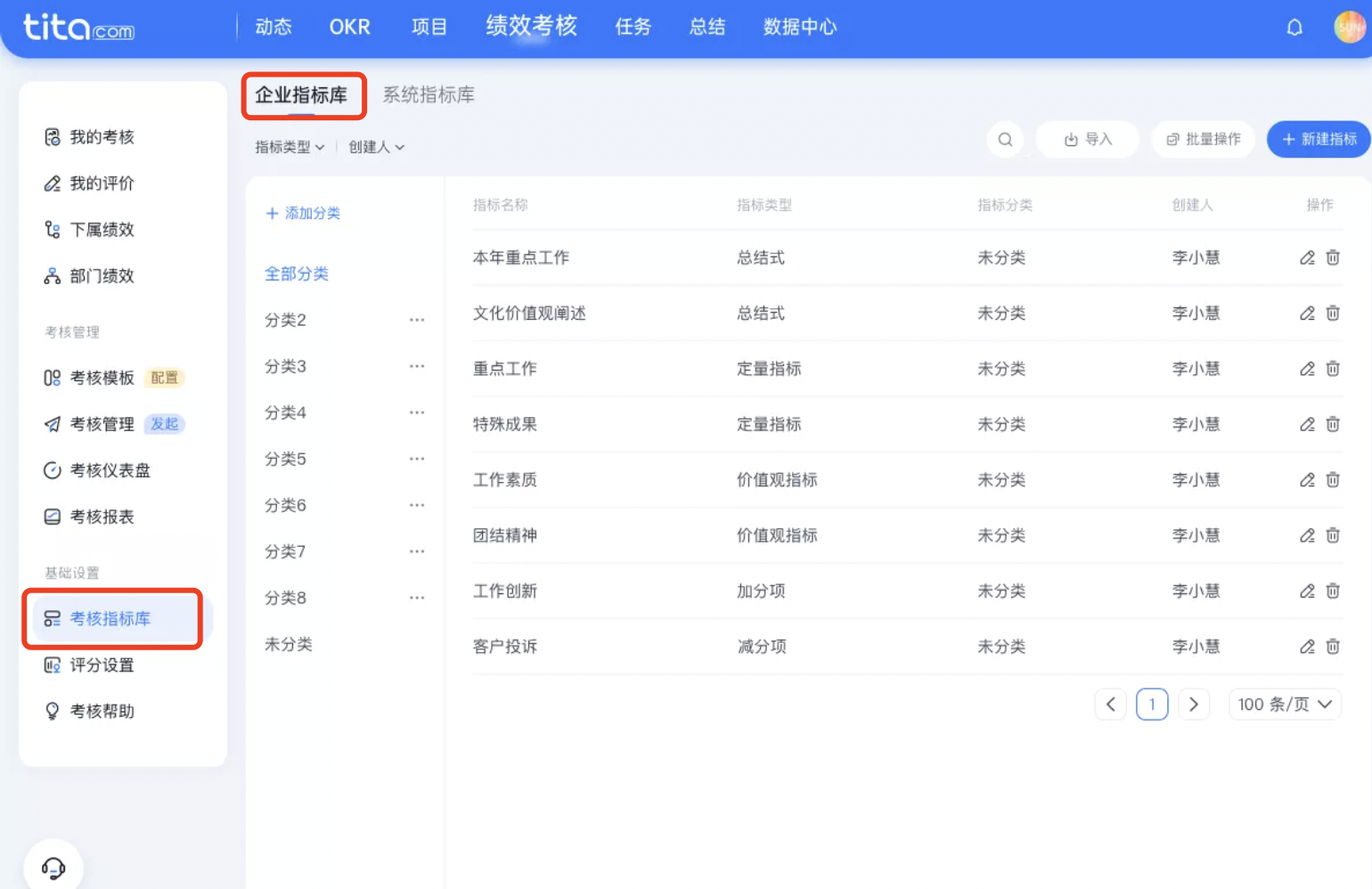2022年 2月 Tita 升级｜ 绩效考核支持企业自建「考核指标库」