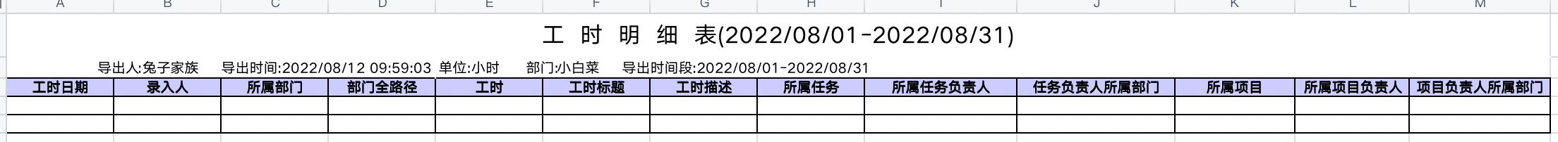 2022年 8月 Tita 升级｜任务工时报表导出升级啦！